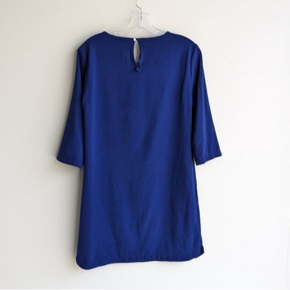 Mango royal blue 3/4 sleeve shift dress - Picture 5 of 6